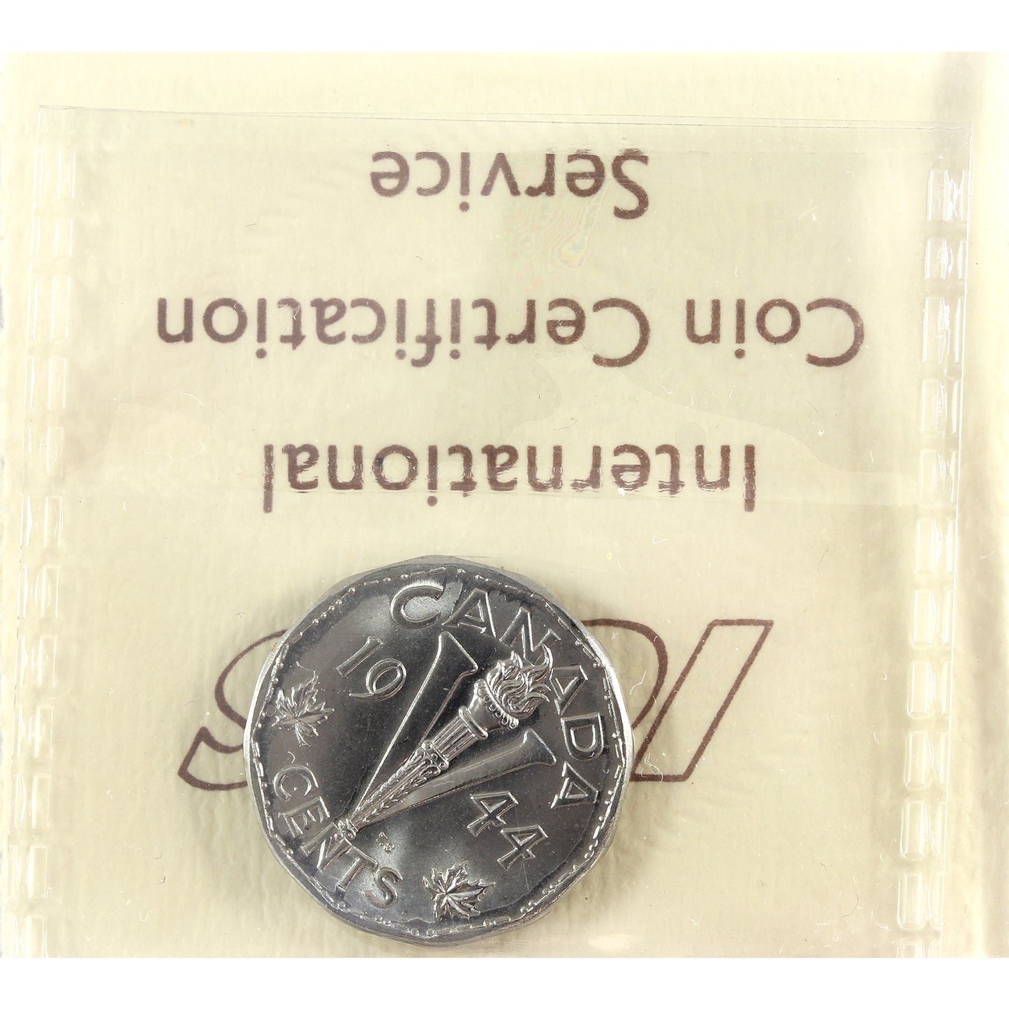 1944 No Chrome Canada 5-cents ICCS Certified MS-64