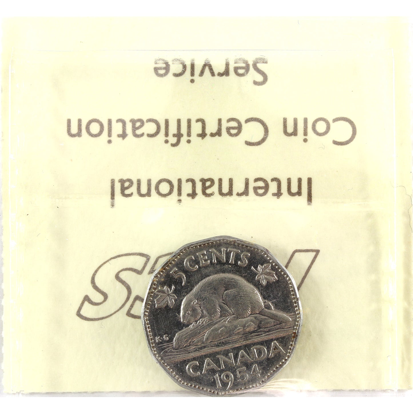 1954 SF, No Chrome Canada 5-cents ICCS Certified AU55