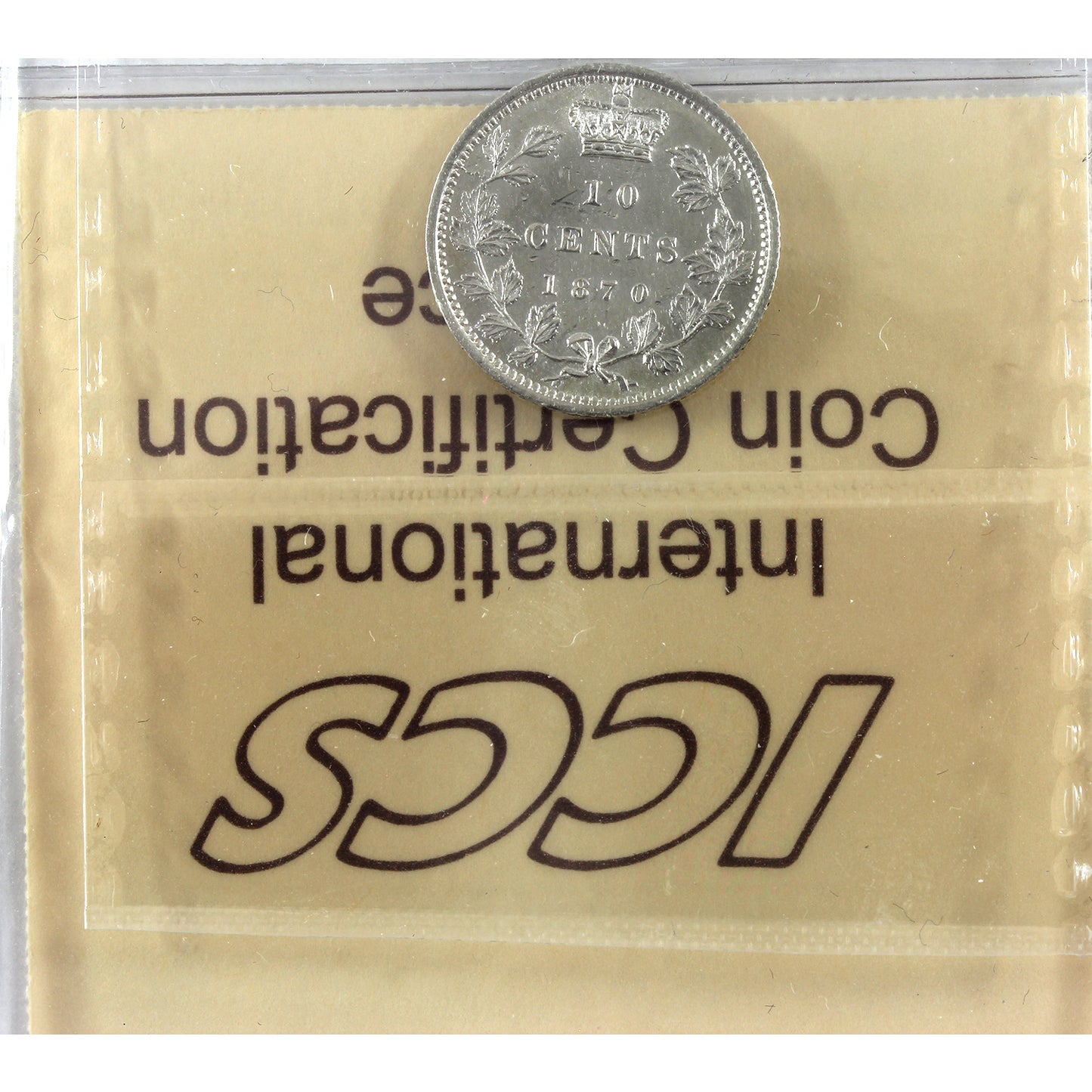 1870 Narrow 0 Canada 10-cents ICCS Certified EF40 (cleaned)