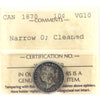 1870 Narrow 0 Canada 10-cents ICCS Certified VG10 (cleaned)