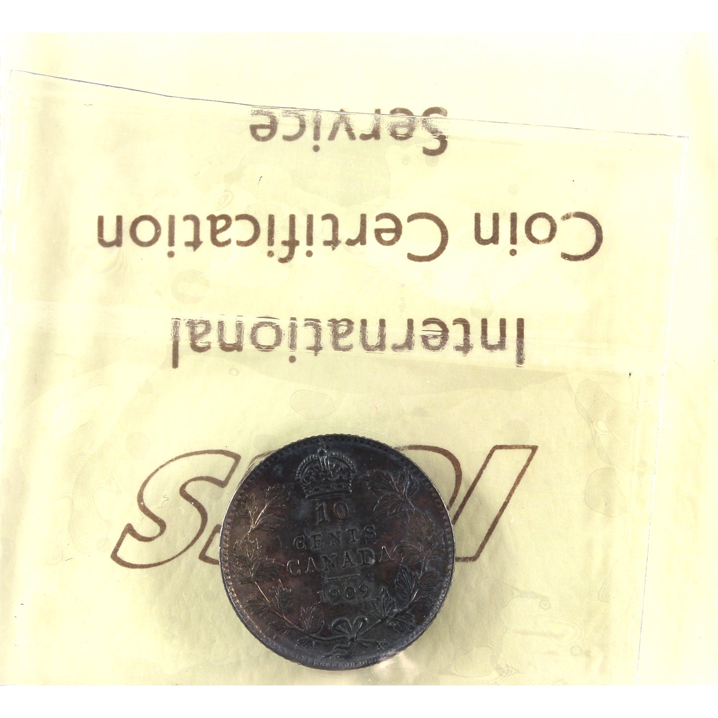 1909 Broad Leaves Canada 10-cents ICCS Certified EF40 (toned)