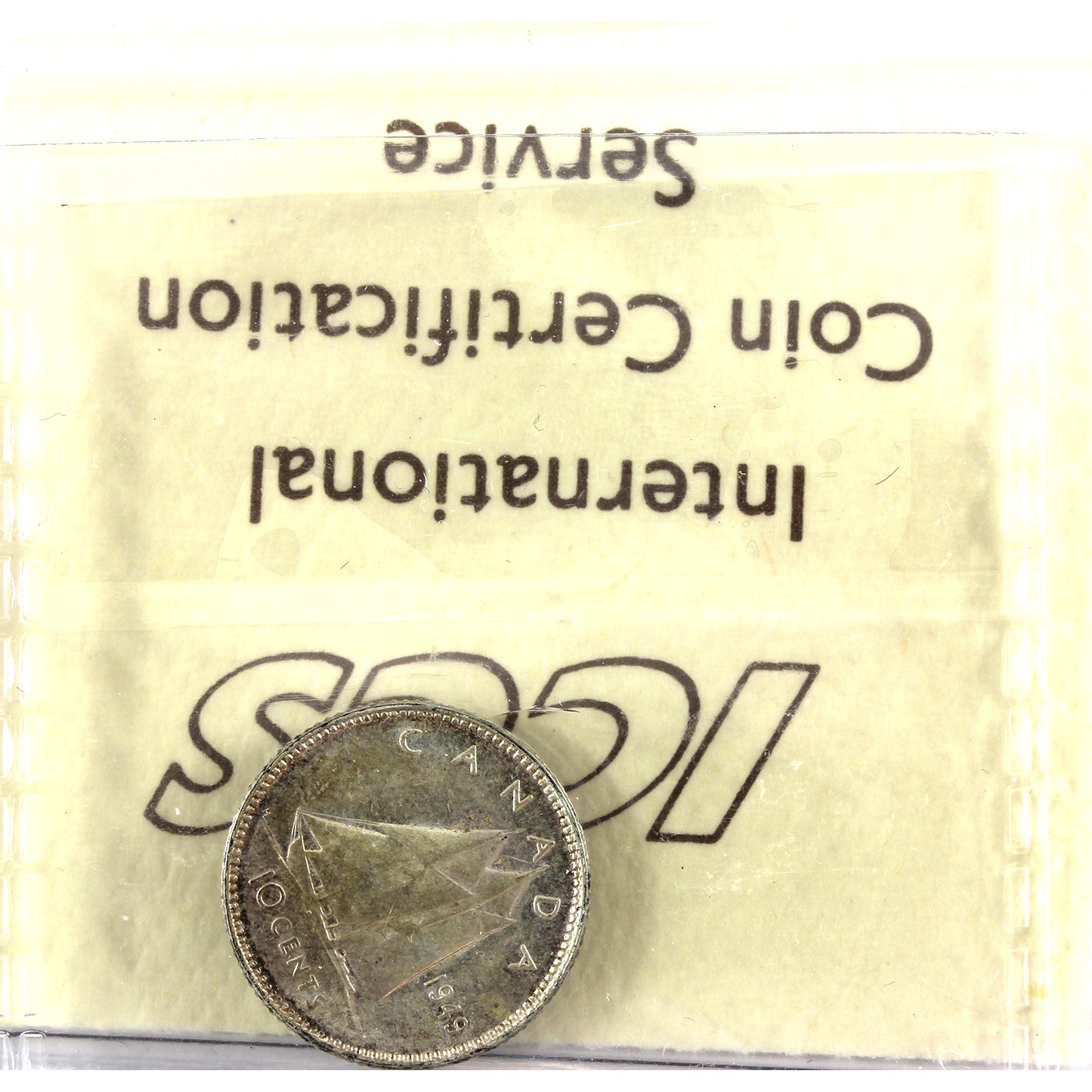 1949 Canada 10-cents ICCS Certified MS62 (toned)