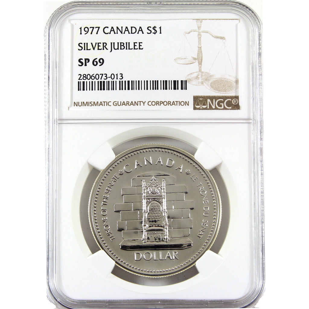 1977 Canada $1 Queen Elizabeth Silver Jubilee Specimen Silver Dollar NGC Certified SP69