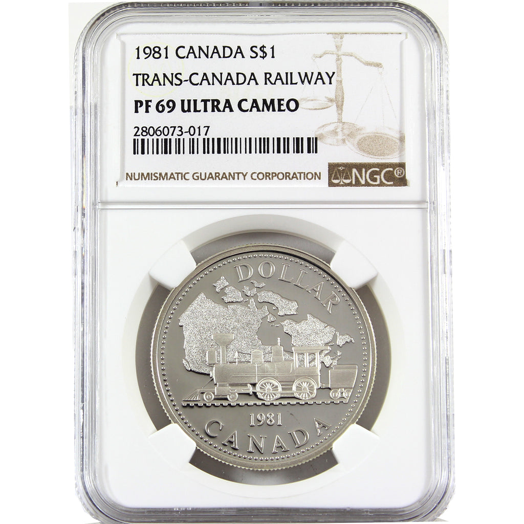 1981 Canada $1 Trans-Canada Highway Silver Dollar NGC Certified Ultra Cameo