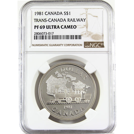 1981 Canada $1 Trans-Canada Highway Silver Dollar NGC Certified Ultra Cameo