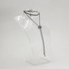 Sterling Silver Clear Gemstone Pressed Bolo Tie Necklace - 17.5 Inches