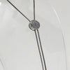 Sterling Silver Clear Gemstone Pressed Bolo Tie Necklace - 17.5 Inches