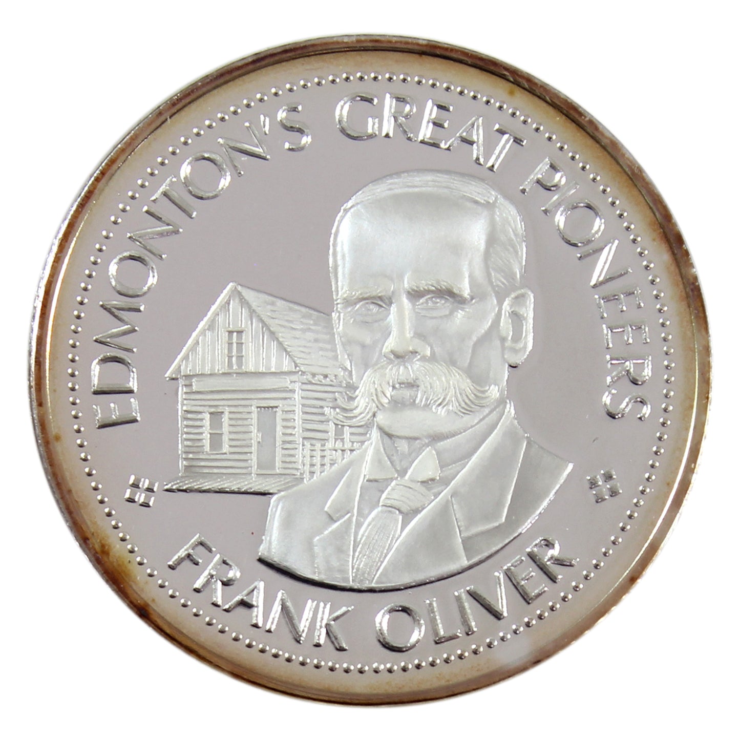 1980 Edmonton, AB Klondike Days - Frank Oliver .999 Silver Trade Dollar (No Tax) toned