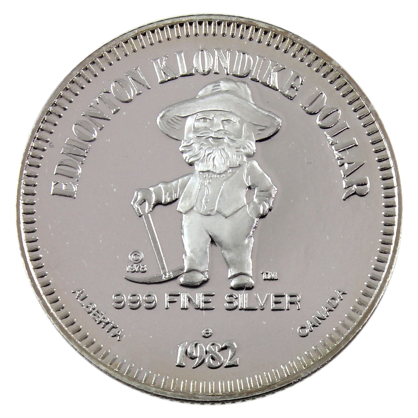 1982 Edmonton, AB Klondike Dollar - George Kirkpatrick .999 Silver Proof (No Tax)