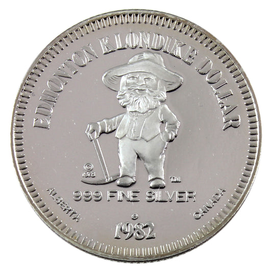 1982 Edmonton, AB Klondike Dollar - George Kirkpatrick .999 Silver Proof (No Tax)