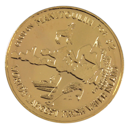 1990 Haweater, Manitoulin Island, ON Gold Plated $2 Trade Token