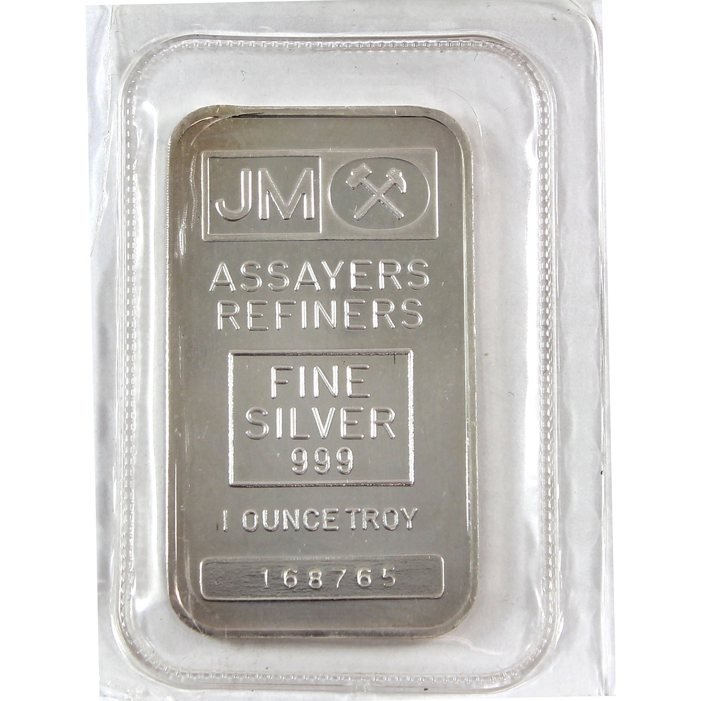 Johnson Matthey 1oz .999 Silver Bar, Blank Back (No Tax)