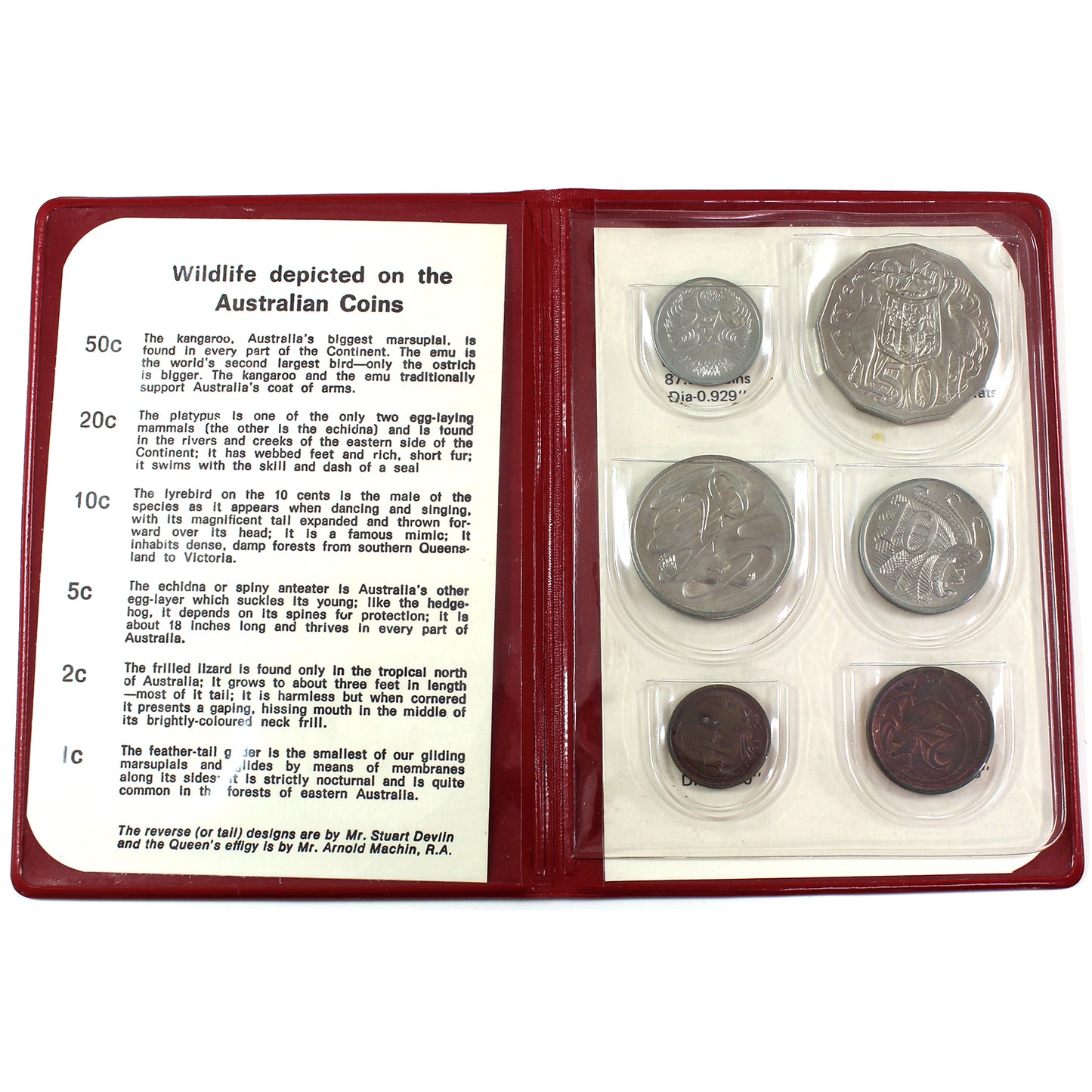 1971 Australia Uncirculated Coin Set in Red Folder