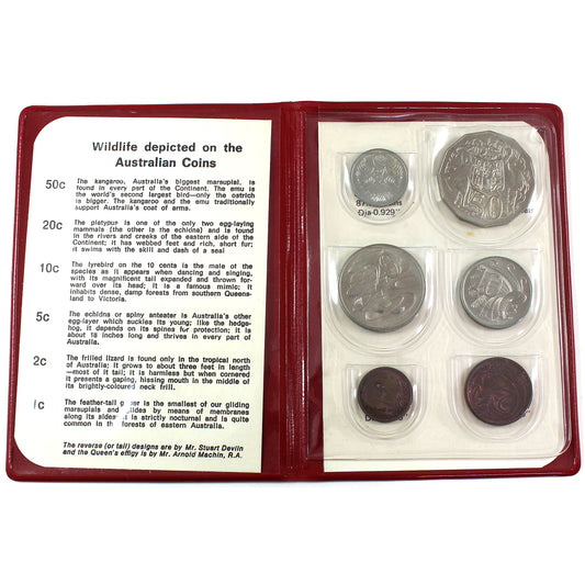 1971 Australia Uncirculated Coin Set in Red Folder