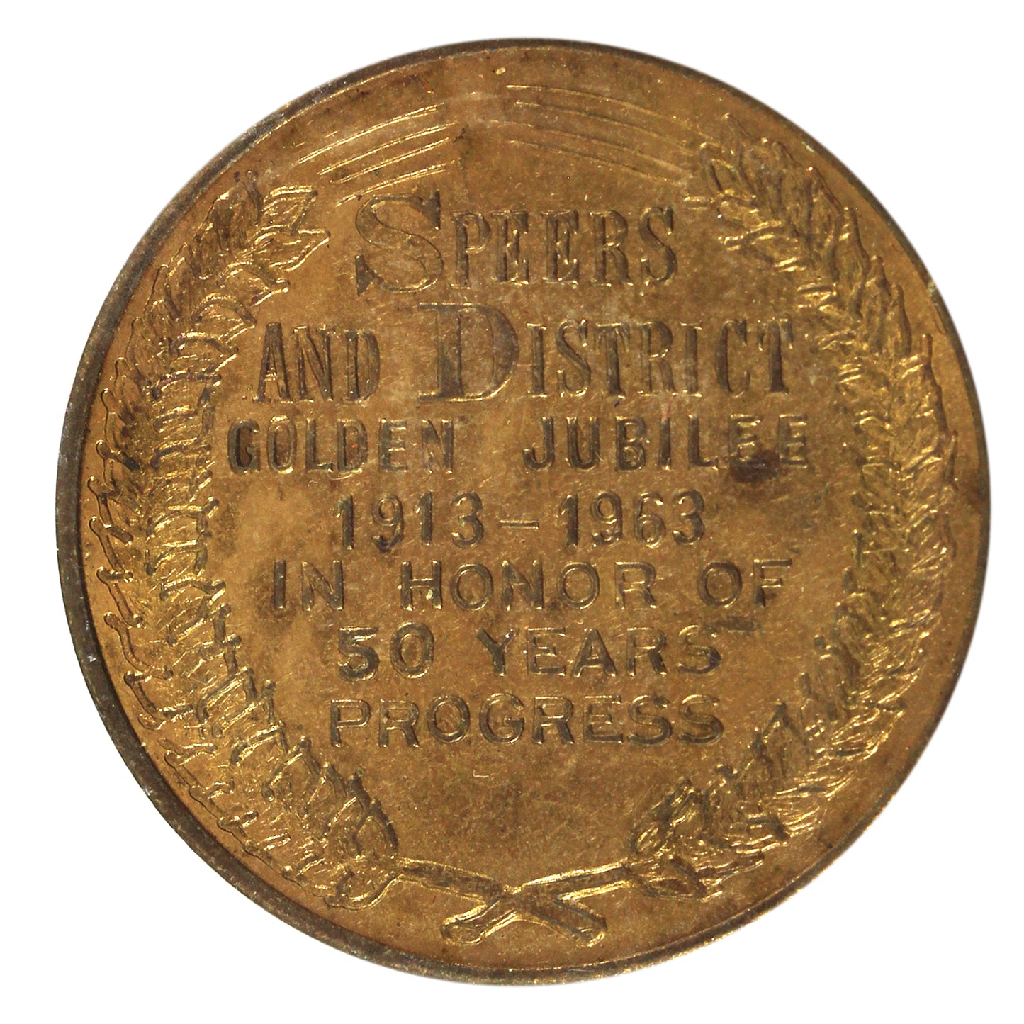 1963 Speers, Saskatchewan Golden Jubilee Souvenir Coin