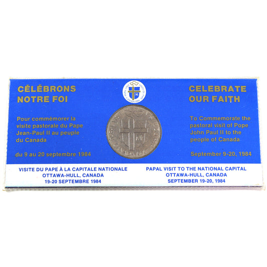 1984 Pope John Paul II Papal Visit to the National Capital Ottawa-Hull Medallion in Holder
