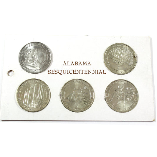 1969 USA Alabama Sesquicentennial 5-Token Set in Cardboard Holder