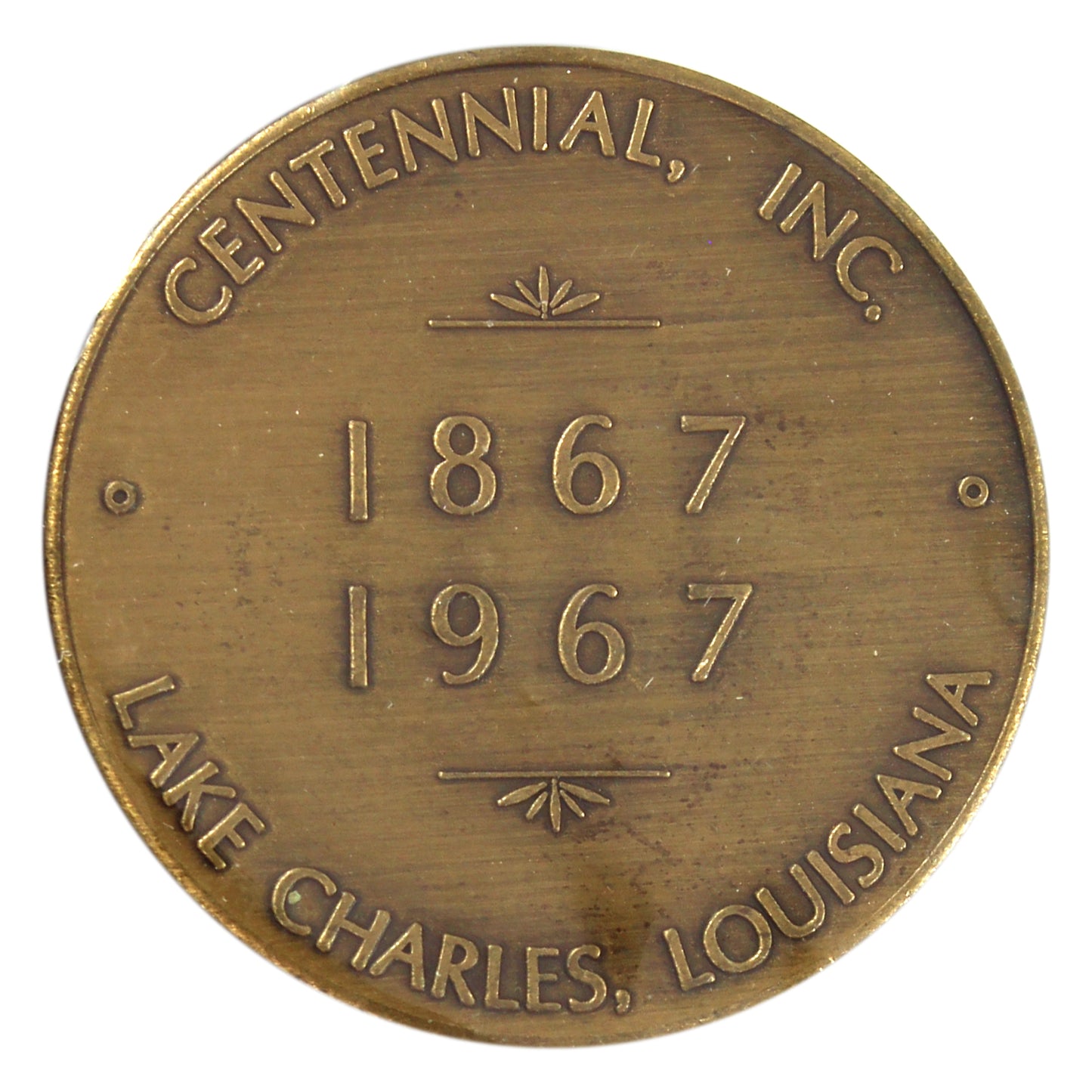 1967 Lake Charles, Louisianna Centennial Trade Token