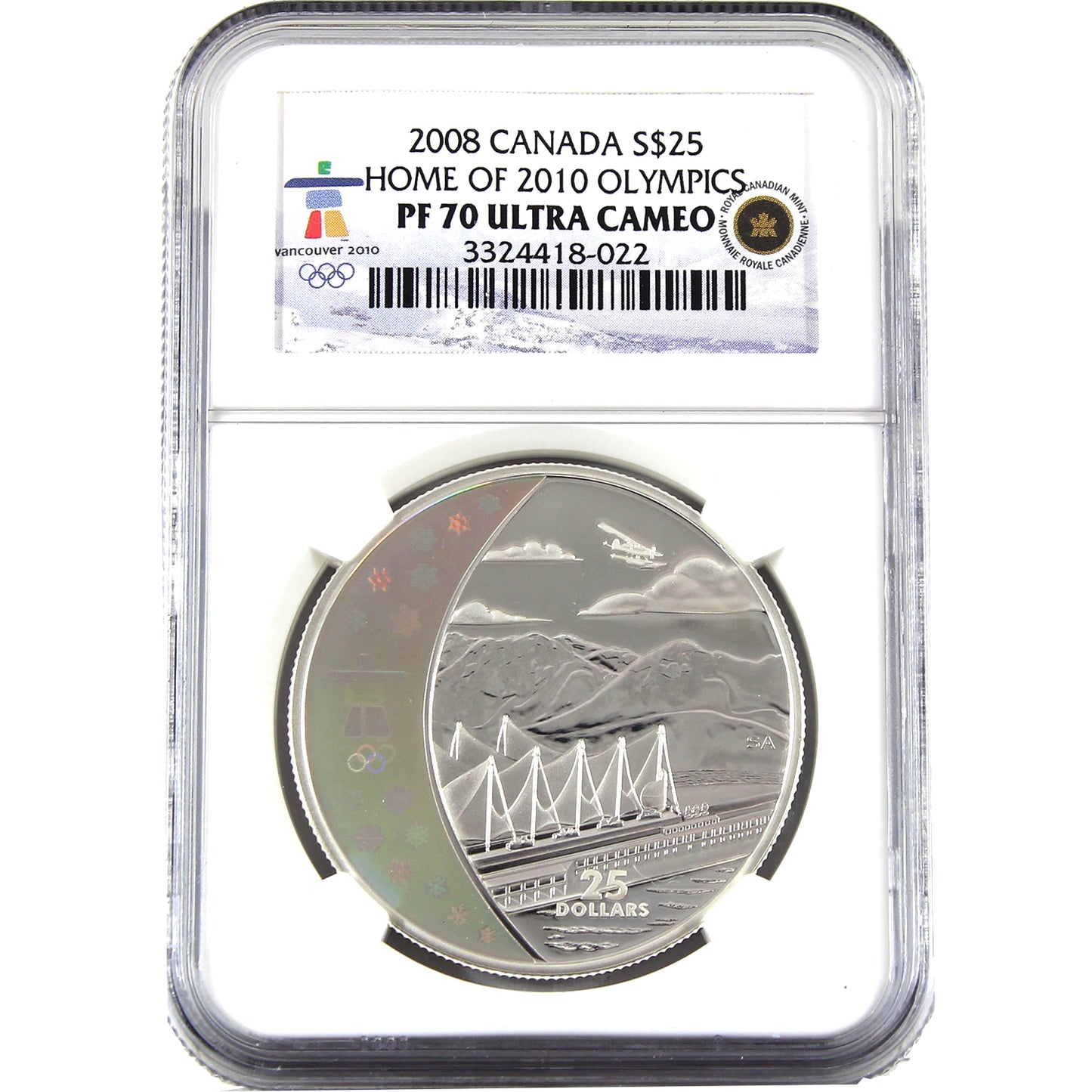 2008 Canada $25 Home of the 2010 Olympic Winter Games NGC Certified PF70 Ultra Cameo