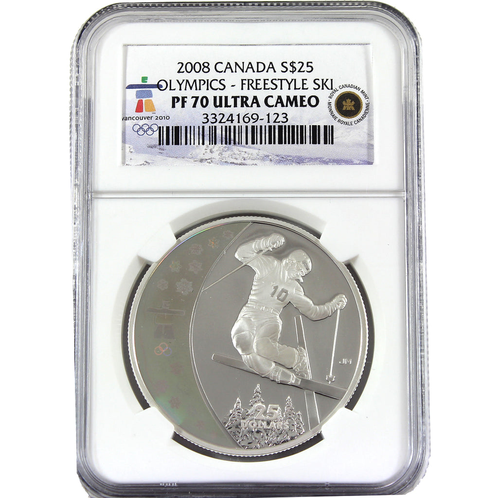 2008 Canada $25 Olympic Freestyle Skiing NGC Certified PF70 Ultra Cameo