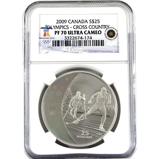 2009 Canada $25 Olympic Cross Country Skiing NGC Certified PF70 Ultra Cameo
