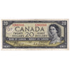 BC-33a 1954 Canada $20 Coyne-Towers, Devil's Face, B/E, VF (writing)