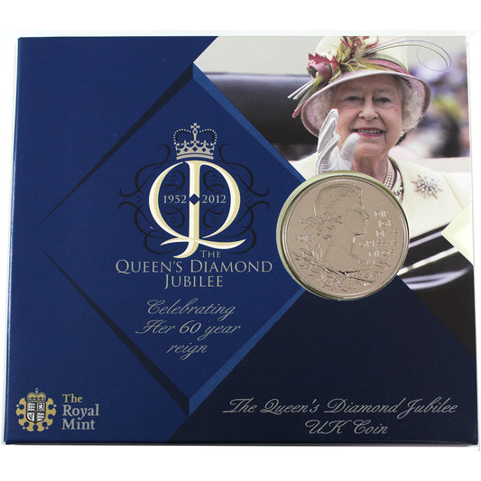 2012 UK 5-pound Queen's Diamond Jubilee BU in Display Card