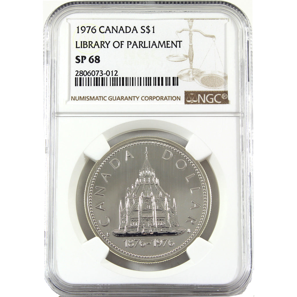 1976 Canada 100th Ann. Library of Parliament Specimen Silver Dollar NGC Certified SP68