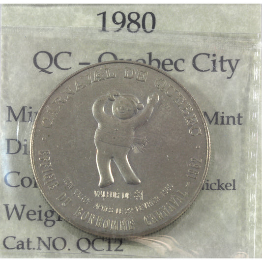 1980 Dollar du Carnaval de Quebec $2 Trade Token: Porte Kent