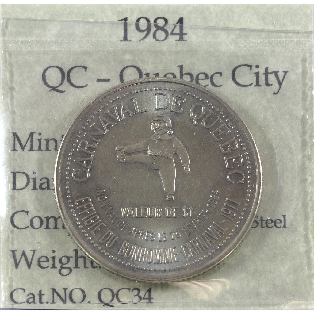 1984 Dollar de Carnaval de Quebec $2 Trade Token: Grand Theatre