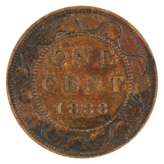 1888 Canada 1-cent VF-EF (VF30) Scratched, cleaned, or impaired