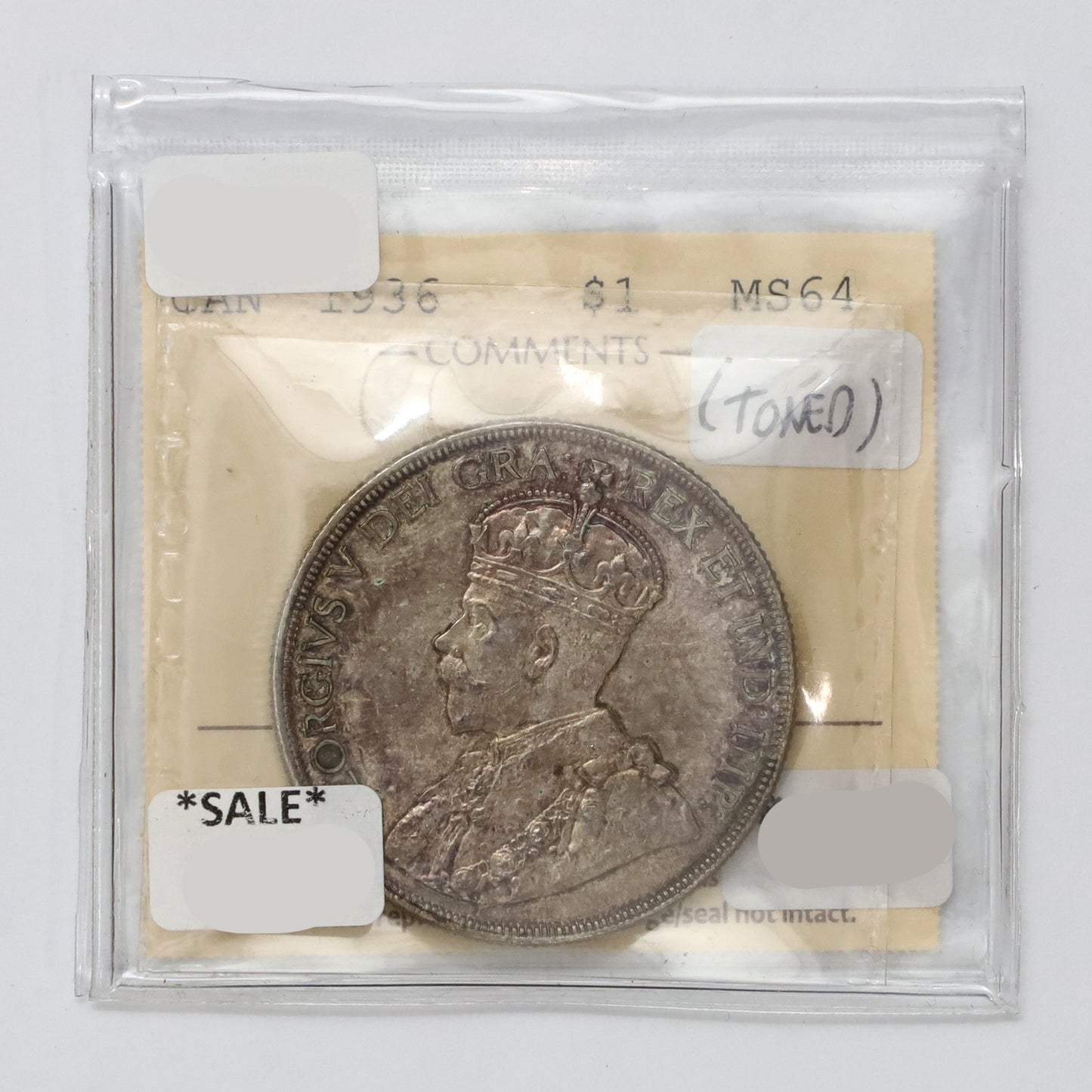1936 Canada Dollar ICCS Certified MS64 (Toned)