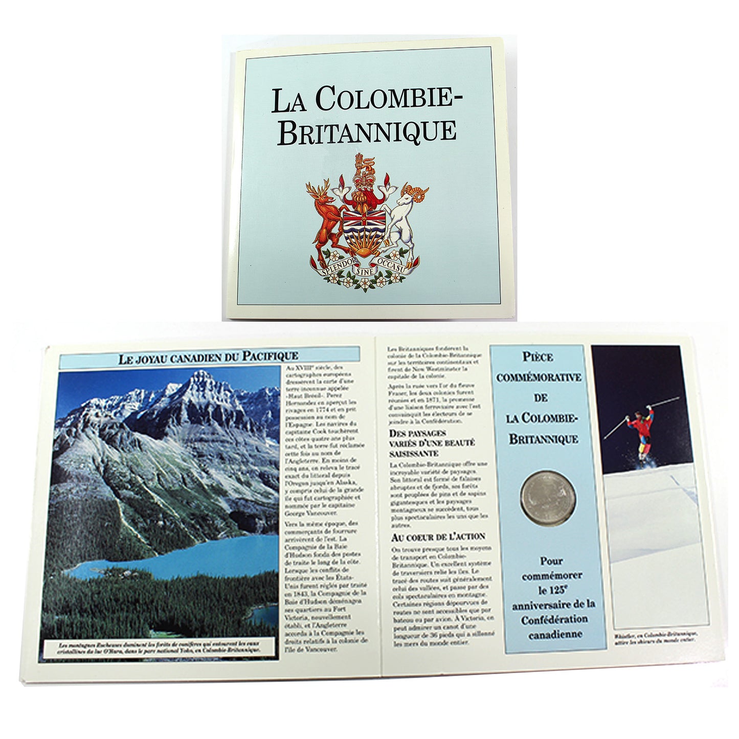 1992 Canada 125 La Colombie-Britannique 25-cents in Information Folder (French)