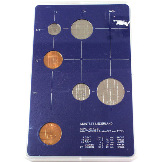 1982 Netherlands 5-Coin & Token Mint Set in Presentation Case