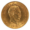 Cuba 1916 Gold 10 Pesos AU-UNC (AU55) mark
