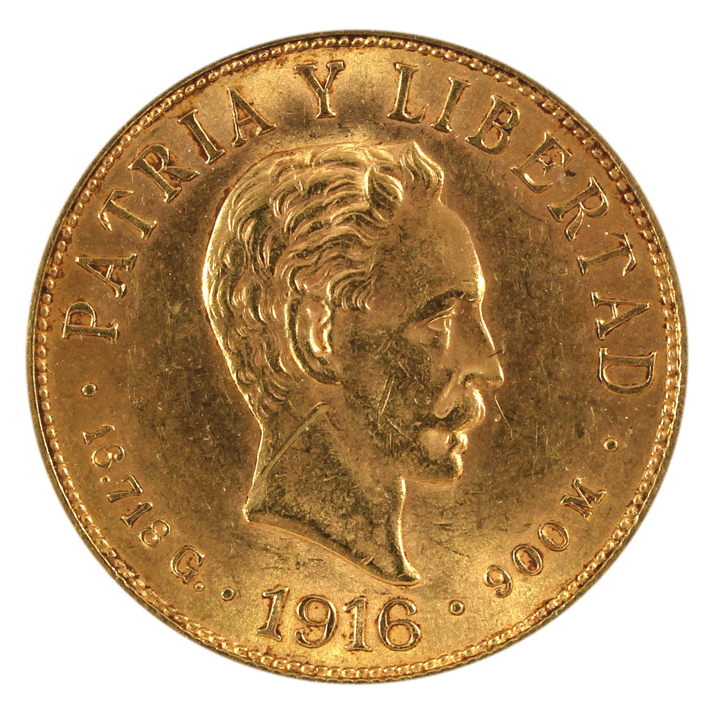 Cuba 1916 Gold 10 Pesos AU-UNC (AU55) mark