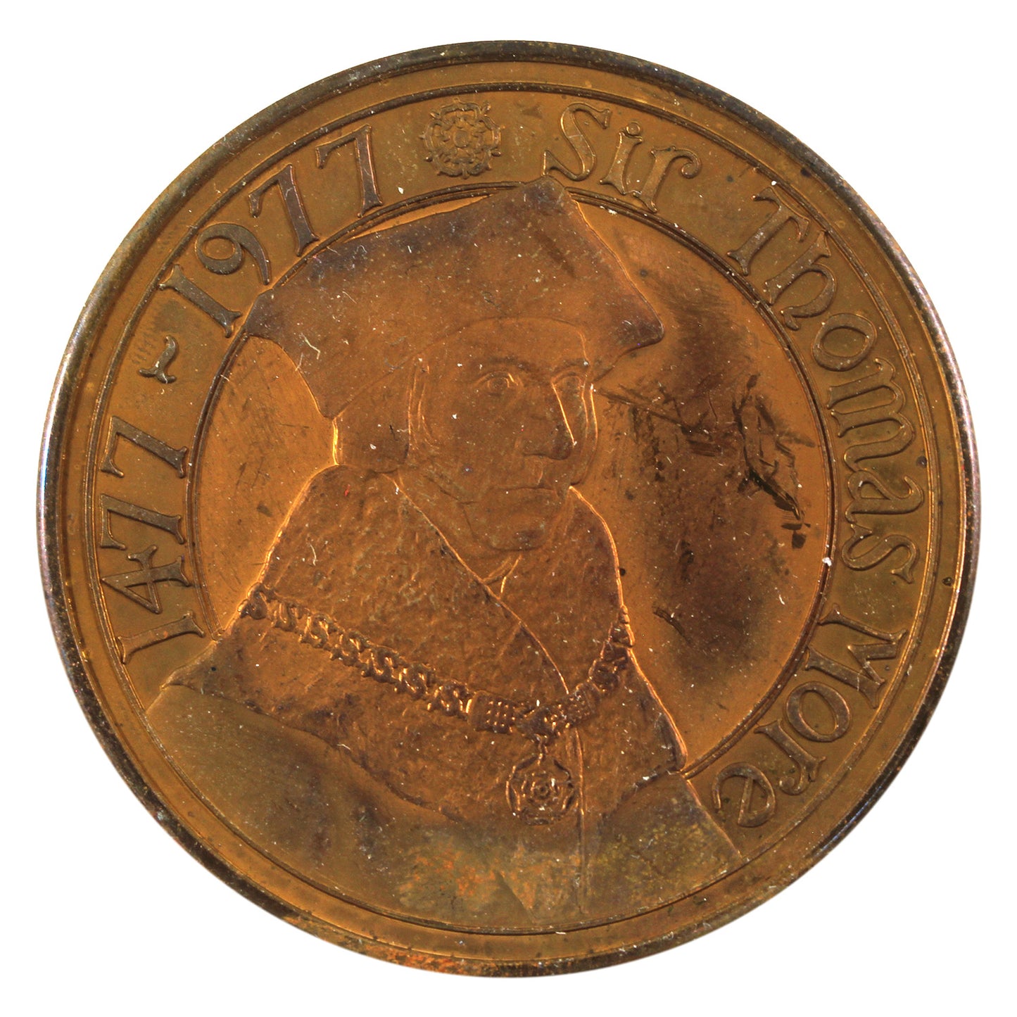 1977 Great Britain Sir Thomas More Tower of London Bronze Medallion