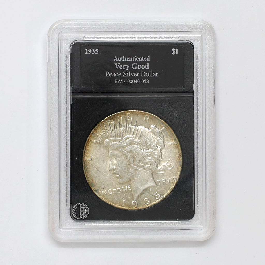 1935 USA Peace Dollar in Slab, Very Good (VG8)