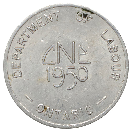 1950 Toronto, ON, Canadian National Exhibition Department of Labour Aluminum Token