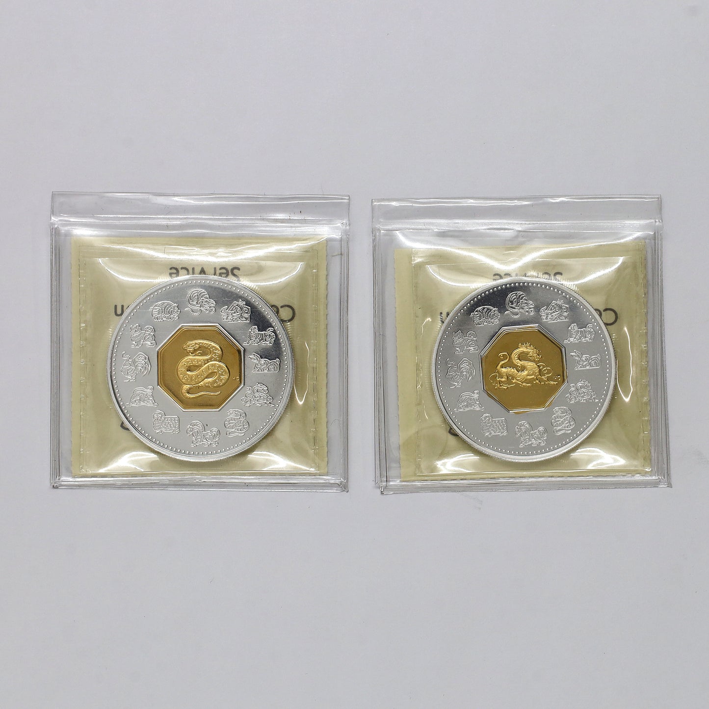 Pair of 2000 + 2001 Canada $15 Lunar New Year .925 Silver ICCS Certified PF67 UHC, 2pcs