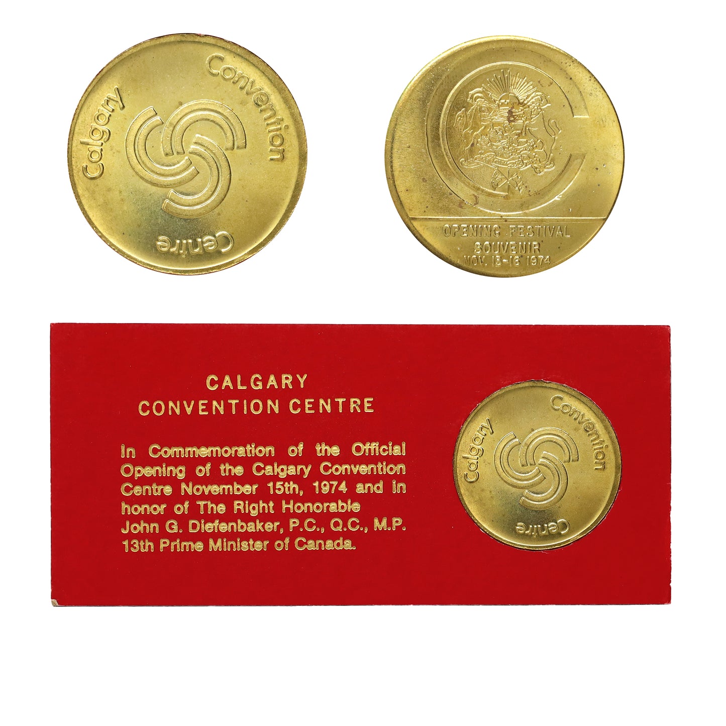 1974 Alberta Official Opening of the Calgary Convention Centre Souvenir Token (weak glue)