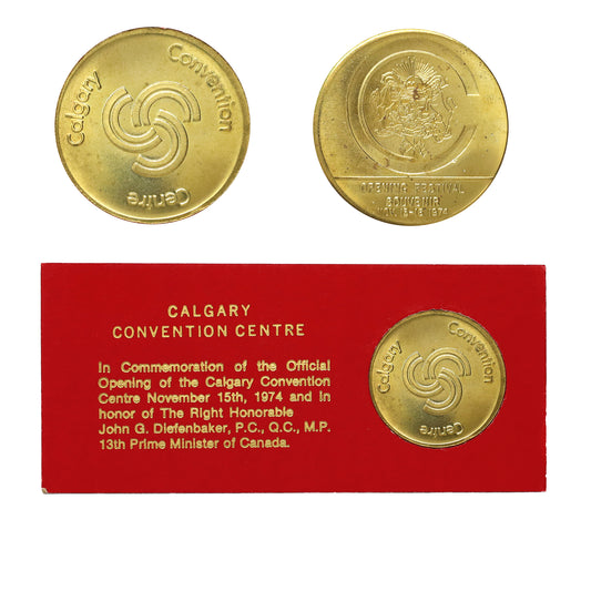 1974 Alberta Official Opening of the Calgary Convention Centre Souvenir Token (weak glue)