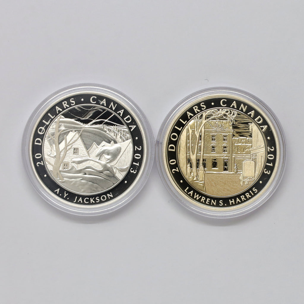 Pair of 2013 Canada $20 Group of Seven Fine Silver, 2pcs (No Tax) Coins Only, Issues