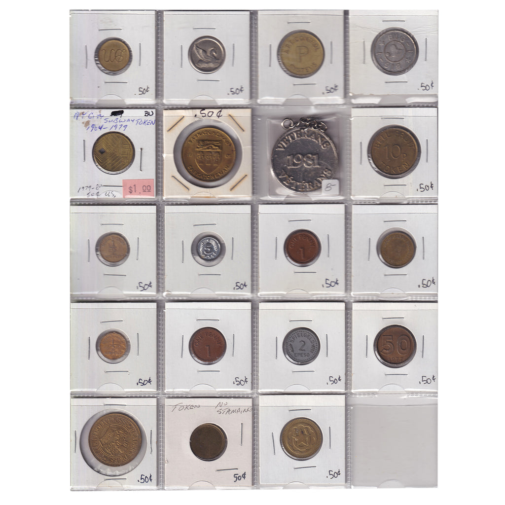 Group Lot of 59x Assorted Tokens! Casino, arcade, phone, transportation, and more! 59pcs