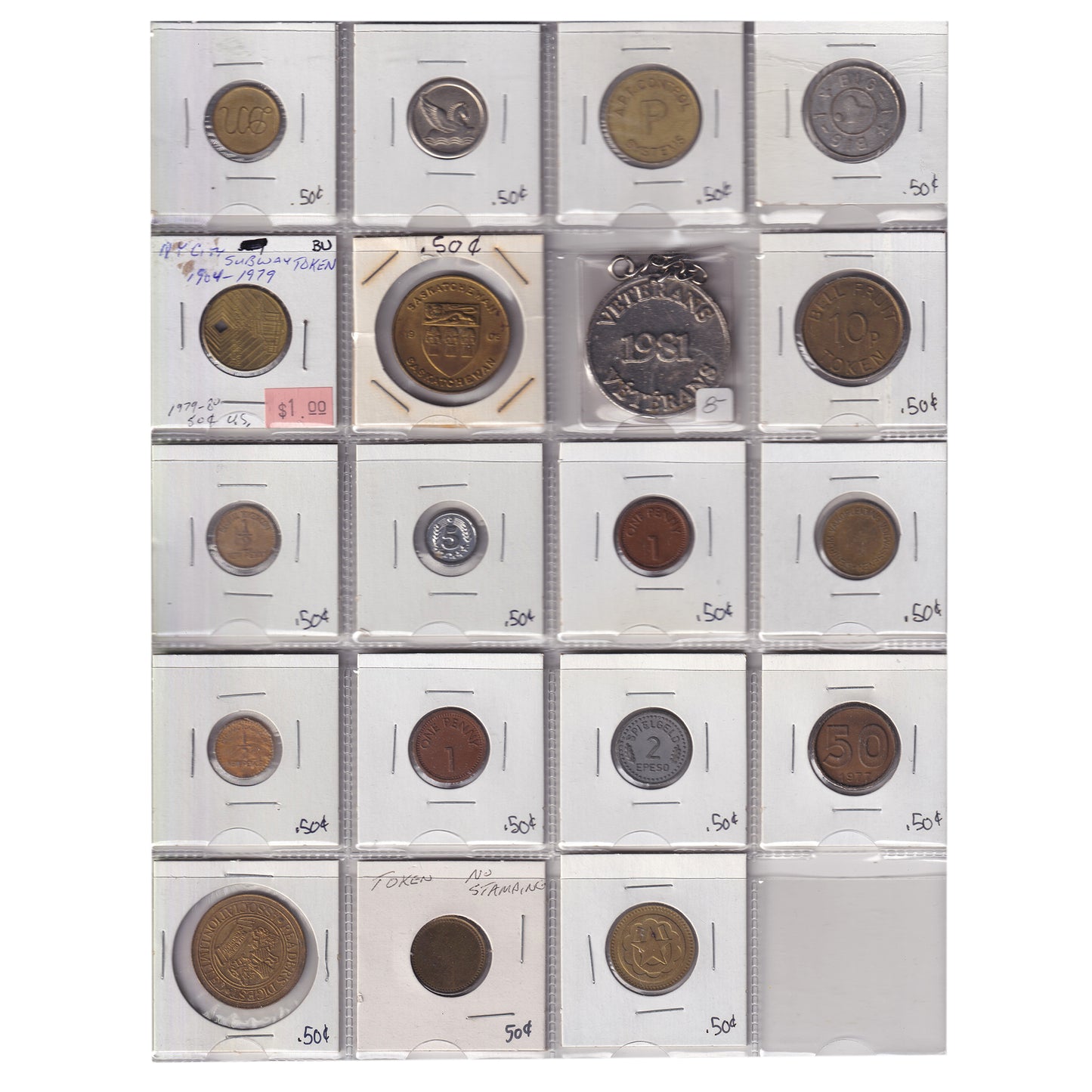 Group Lot of 59x Assorted Tokens! Casino, arcade, phone, transportation, and more! 59pcs