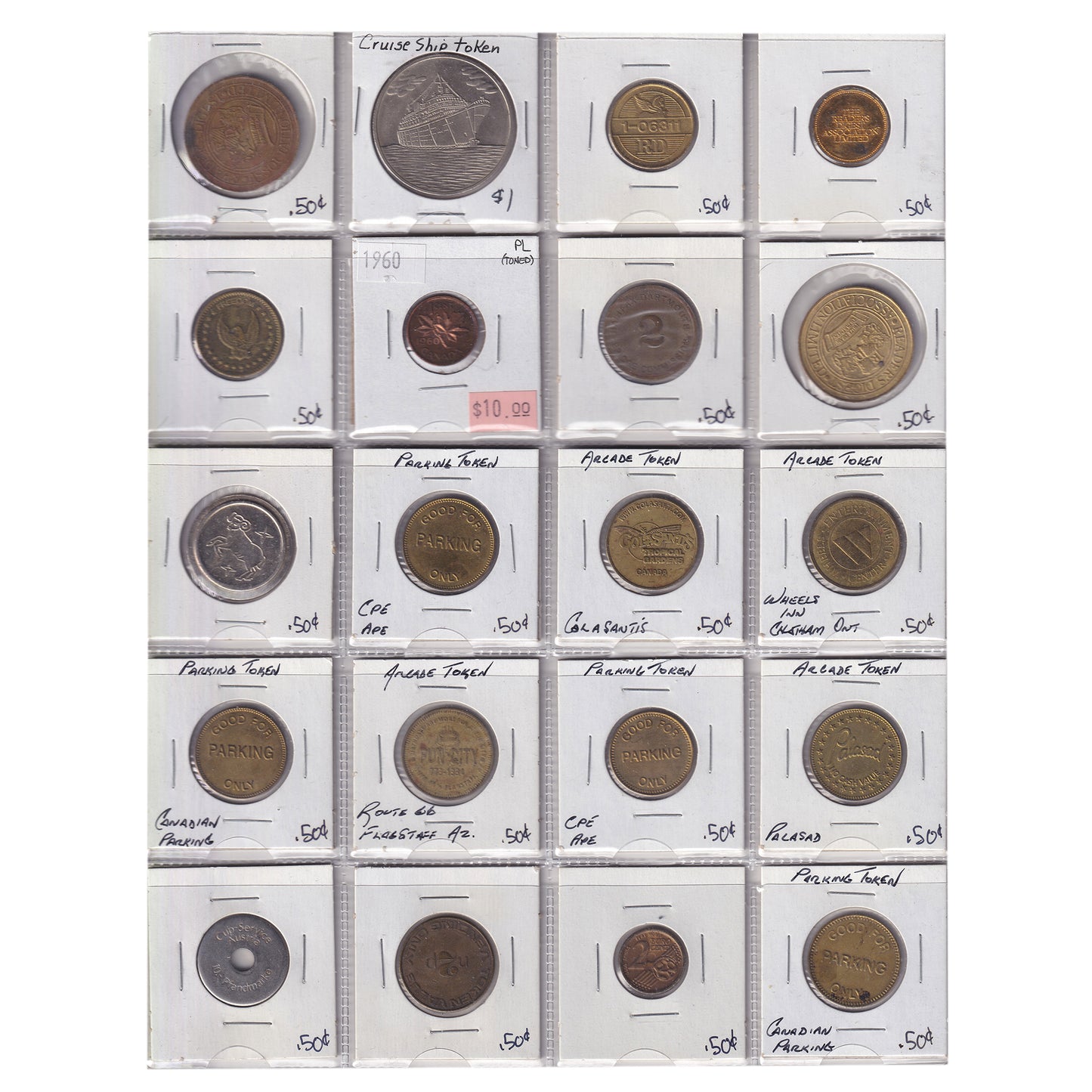 Group Lot of 60x Assorted Tokens! Arcade, parking, souvenir, and more! 60pcs