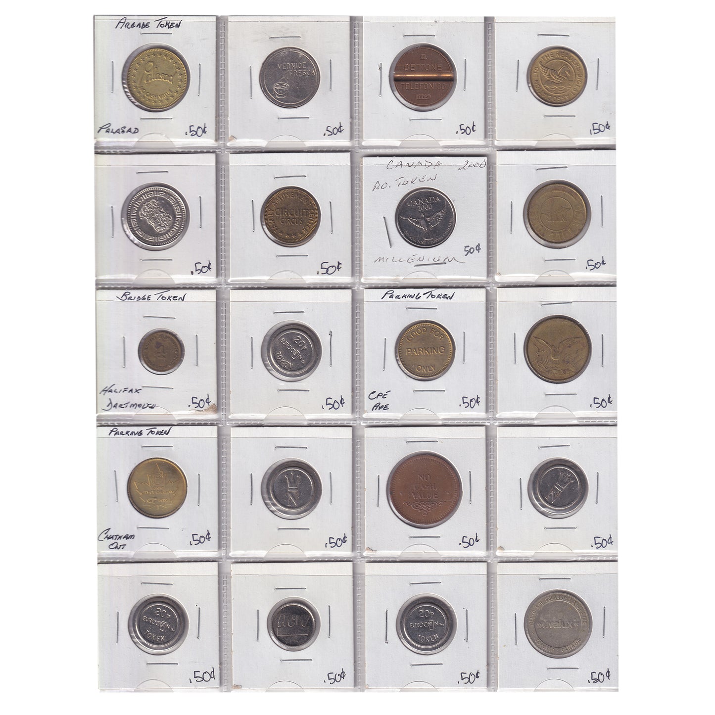 Group Lot of 60x Assorted Tokens! Arcade, parking, souvenir, and more! 60pcs