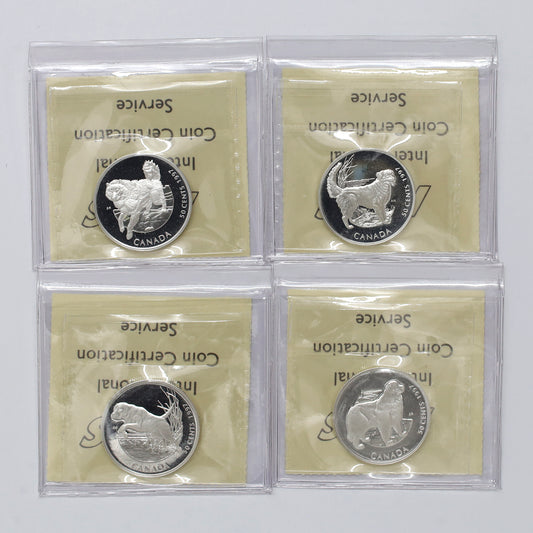 1997 50-cent Dogs of Canada 4-coin .925 Silver Set ICCS Certified PF67 UHC