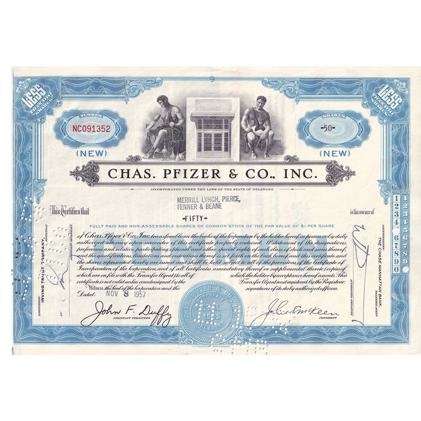Lot of 10x Vintage Stock Certificates, Mostly All Different, 10pcs