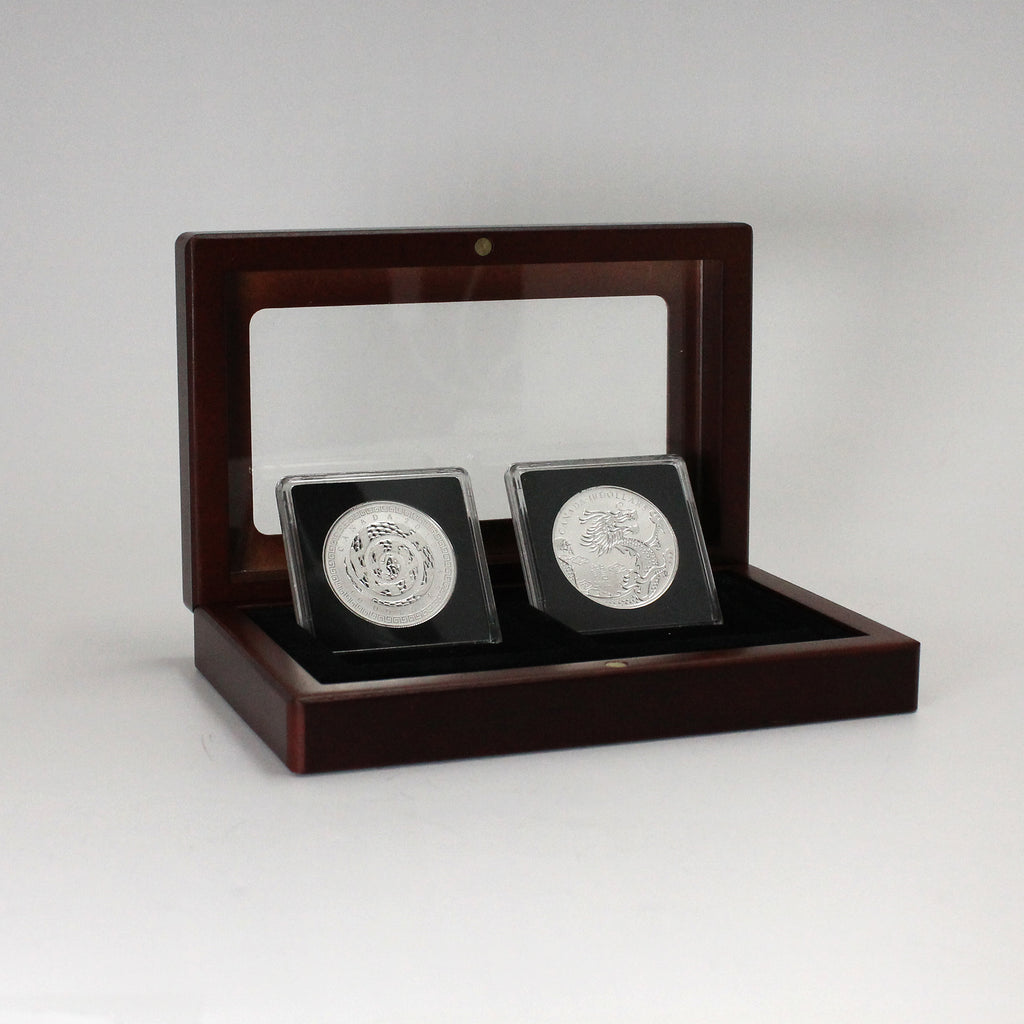 Pair of 2012-2013 Canada $10 Years of Dragon & Snake Fine Silver in Case, 2pcs (No Tax)